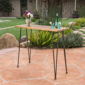 DENALI INDUSTRIAL WOOD AND METAL BAR TABLE