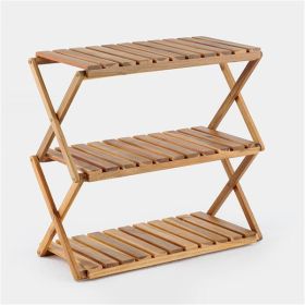 Acacia 3 Tiers Wooden Plants Stand Foldable Shoe Rack Multipurpose Shelf Perfect Idea For Living Room, Bedroom, Hallway, Bathroom Natural Color.