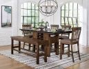 Dark Brown Finish Counter Height Chairs Set of 2 Wooden Dining Classic Dining Kitchen Furniture Upholstered Seat