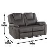 Katrine - Charcoal PU Manual Loveseat - Black