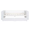 Twin Size Daybed with Shelves and Drawers, White