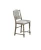 Classic Light Grey Plush Upholstered Cushion Chairs Set of 2pc High Dining Chair Open Slats Back Design