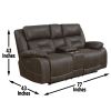 Aria - Dual Power Loveseat With Console - Brown