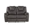 Katrine - Charcoal PU Manual Loveseat - Black