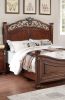 Formal Traditional Dark Cherry Color 1pc California King Size Bed Tufted Faux Leather Headboard Footboard Bedframe