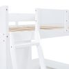 Full Size Loft Bed with Desk and Shelf - White