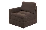 Contemporary 5pc Set Modular L-Sectional Set 1x One Arm Chair / Wedge 2x Armless Chairs 2x Ottomans Mink Morgan Fabric Plush Living Room Furniture