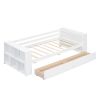 Twin Size Daybed with Shelves and Drawers, White