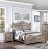 Formal Traditional Antique Silver 1pc California King Size Bed Unique Design Headboard Footboard Bedframe