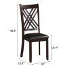 Black and Espresso Cross Back Side Chairs (Set of 2)