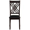 Black and Espresso Cross Back Side Chairs (Set of 2)