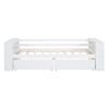 Twin Size Daybed with Shelves and Drawers, White