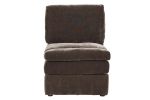 Contemporary 5pc Set Modular L-Sectional Set 1x One Arm Chair / Wedge 2x Armless Chairs 2x Ottomans Mink Morgan Fabric Plush Living Room Furniture