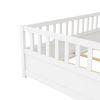 Twin Size Floor bed, integral construction with super high security barrier, door, children's floor bed frame, Montessori wooden children's floor bed,