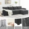 [VIDEO provided][New]118*55" Modern L-shaped Chenille Cloud Sofa with Double Seat Cushions,5-seat Upholstered Indoor Furniture,Sleeper Sofa Couch with